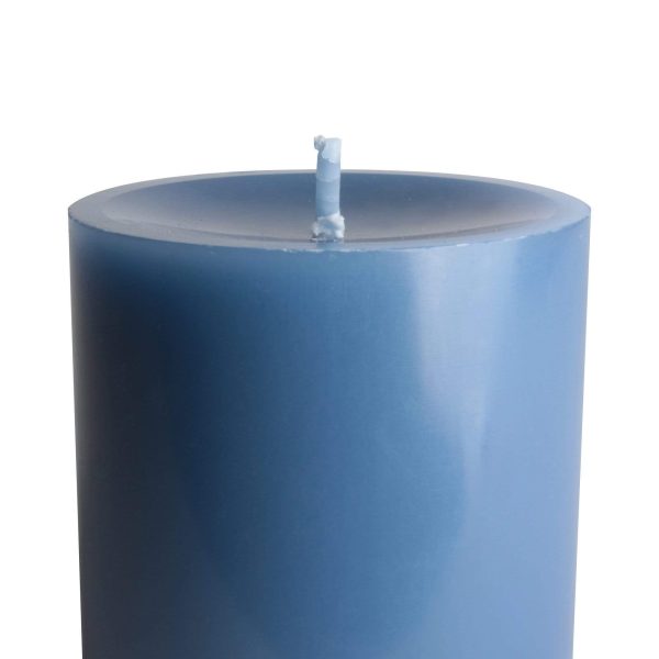 Stumpenkerze Blau, Paraffinwachs, Brenndauer: 43 Std., (Höhe: 8cm, Ø = 8cm) Verkauf – Bild 2
