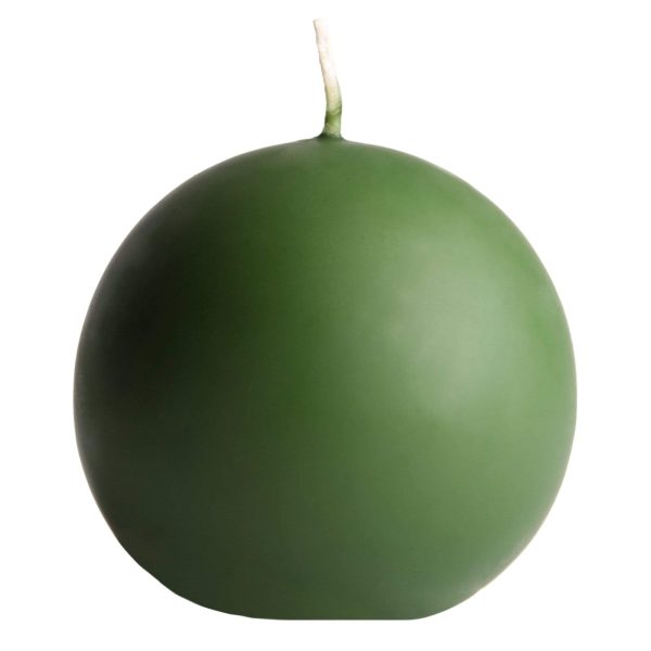 Kugelkerze Grün Getaucht, Paraffinwachs (Ø = 8cm) Mode